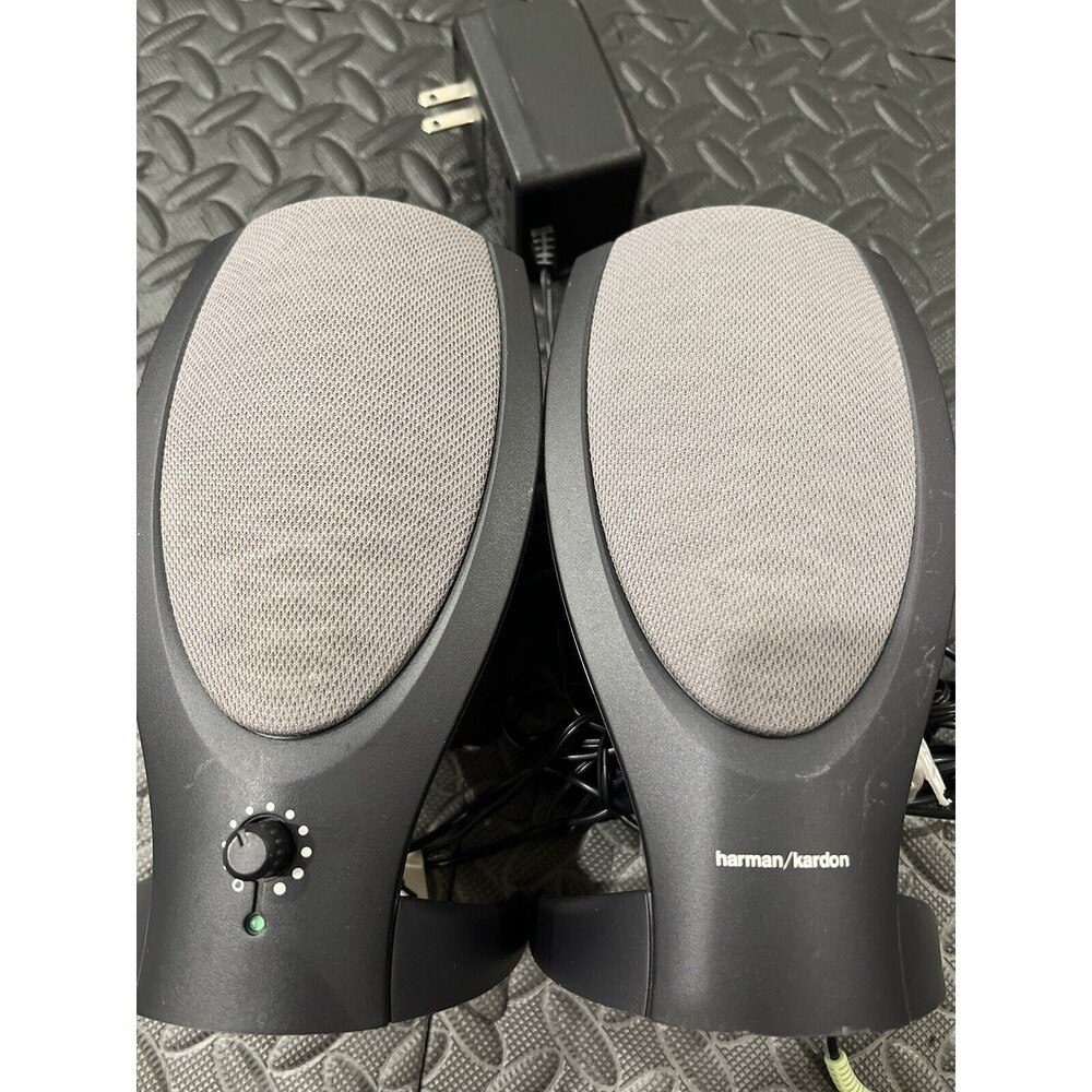 Rare HARMON KARDON REV A00 Computer Speakers w/ POWER SUPPLY Set ac headphone